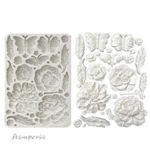 Stamperia Old Lace Collection - Silicone Mould - Butterfly & Flowers [KACMA544]