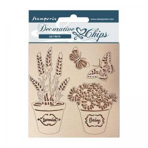 Stamperia Provence Collection Decorative Chips - Vases [SCB115]