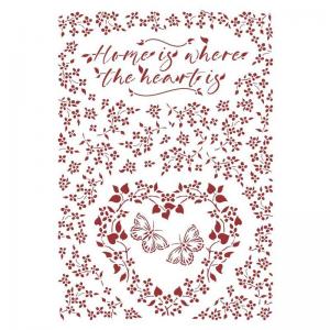 Stamperia Provence Collection Stencil - Home Is Where The Heart Is [KSG490]