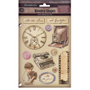 Stamperia Quiet Days Collection - Colored Wooden Shapes [KLSP190]