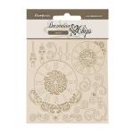 Stamperia Quiet Days Collection - Decorative Chips - Clock & Swirls [SCB276]