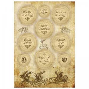 Stamperia A4 Rice Paper - Christmas Writings [DFSA4202]