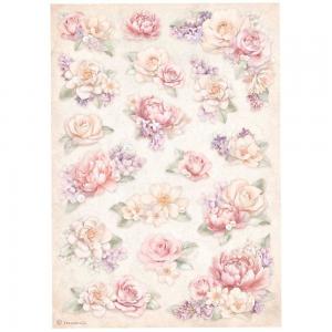 Stamperia Romance Forever Collection - A4 Rice Paper - Floral Background [DFSA4835]