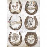 Stamperia Romantic Horses Collection A4 Rice Paper - Horseshoes [DFSA4583]