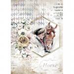 Stamperia Romantic Horses Collection A4 Rice Paper - Lady Frame [DFSA4580]