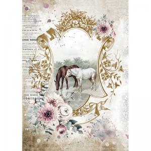 Stamperia Romantic Horses Collection A4 Rice Paper - Lake [DFSA4582]