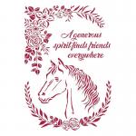 Stamperia Romantic Horses Collection Stencil - Horse With Flowers [KSG471]
