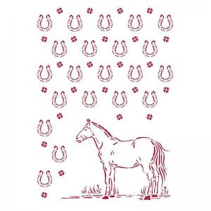 Stamperia Romantic Horses Collection Stencil - Horseshoes [KSG468]