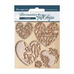 Stamperia Rose Parfum Collection Decorative Chips - Hearts [SCB154]