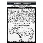 Stamperia Savana Collection Stencil - Rhino [KSTD103]