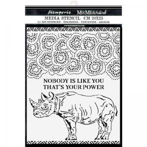 Stamperia Savana Collection Stencil - Rhino [KSTD103]