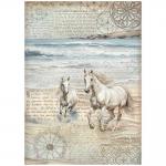 Stamperia Silent Sea Collection - A4 Rice Paper - Horses [DFSA41025]