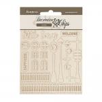 Stamperia Silent Sea Collection - Decorative Chips - Little Town [SCB268]