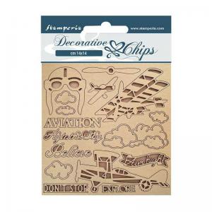 Stamperia Sir Vagabond Aviator Collection Decorative Chips - Aviation [SCB130]