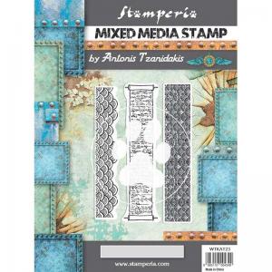 Stamperia Sir Vagabond In Japan Collection Mixed Media Stamp Set - Borders [WTKAT24]