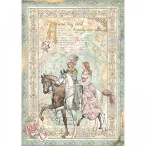 Stamperia Sleeping Beauty Collection A4 Rice Paper - Prince On Horse [DFSA4575]
