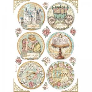 Stamperia Sleeping Beauty Collection A4 Rice Paper - Rounds [DFSA4576]