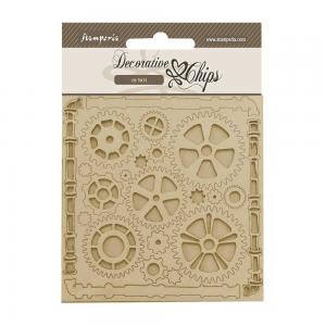 Stamperia Songs Of The Sea Collection - Decorative Chips - Pipes & Mechanisms [SCB189]