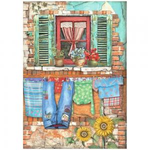 Stamperia Sunflower Art Collection A4 Rice Paper - Window [DFSA4768]