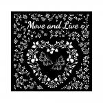 Stamperia Sunflower Art Collection Stencil - Move & Live Heart [KSTDQ-85]