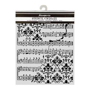 Stamperia Symphony Collection - Media Stencil - Score & Frize [KSTD211]