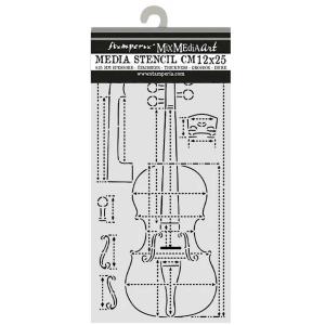 Stamperia Symphony Collection - Media Stencil - Violin Sections [KSTDL166]