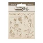 Stamperia Venice Collection - Decorative Chips - Roses & Frame [SCB270]