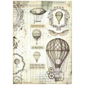 Stamperia Voyages Fantastiques Collection - A4 Rice Paper - Balloon [DFSA4837]