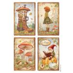 Stamperia Whispering Woods Collection - A4 Rice Paper - 4 Cards [DFSA41062]