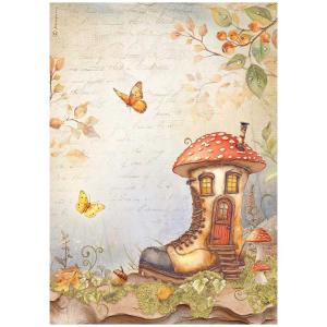 Stamperia Whispering Woods Collection - A4 Rice Paper - Boot House [DFSA41061]
