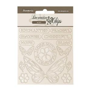 Stamperia Whispering Woods Collection - Decorative Chips - Butterfly [SCB274]