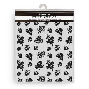 Stamperia Whispering Woods Collection - Media Stencil - Leaves & Acorns [KSTD187]