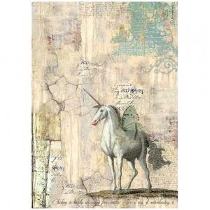 Stamperia Wonderland Collection - A4 Rice Paper - Unicorn [DFSA4929]