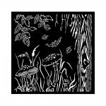 Stamperia Woodland Collection - Media Stencil - Mushrooms [KSTDQ-92]