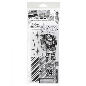 Stampers Anonymous / Tim Holtz Christmas Stamps & Stencil Set [THMM131]