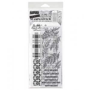 Stampers Anonymous / Tim Holtz Christmas Stamps & Stencil Set [THMM132]