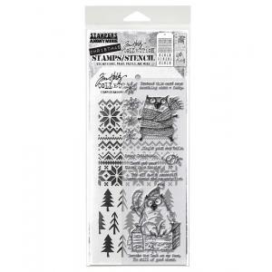 Stampers Anonymous / Tim Holtz Christmas Stamps & Stencil Set [THMM134]