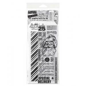 Stampers Anonymous / Tim Holtz Christmas Stamps & Stencil Set [THMM154]