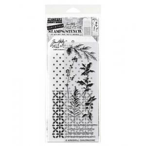 Stampers Anonymous / Tim Holtz Christmas Stamps & Stencil Set [THMM155]