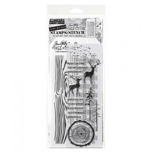 Stampers Anonymous / Tim Holtz Christmas Stamps & Stencil Set [THMM157]