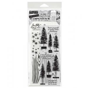 Stampers Anonymous / Tim Holtz Christmas Stamps & Stencil Set [THMM173]