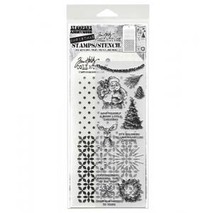 Stampers Anonymous / Tim Holtz Christmas Stamps & Stencil Set [THMM174]