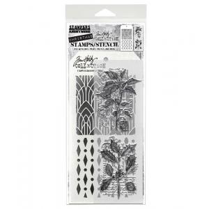 Stampers Anonymous / Tim Holtz Christmas Stamps & Stencil Set [THMM175]