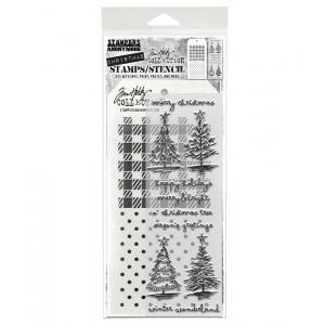 Stampers Anonymous / Tim Holtz Christmas Stamps & Stencil Set [THMM178]