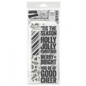 Stampers Anonymous / Tim Holtz Christmas Stamps & Stencil Set [THMM179]