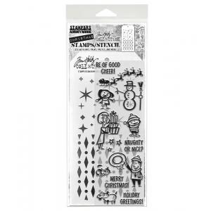 Stampers Anonymous / Tim Holtz Christmas Stamps & Stencil Set [THMM186]