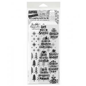 Stampers Anonymous / Tim Holtz Christmas Stamps & Stencil Set [THMM188]