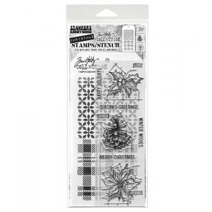 Stampers Anonymous / Tim Holtz Christmas Stamps & Stencil Set [THMM192]