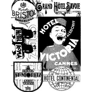 Stampers Anonymous / Tim Holtz Components Unmounted Rubber Stamps - Hotel [COM005]