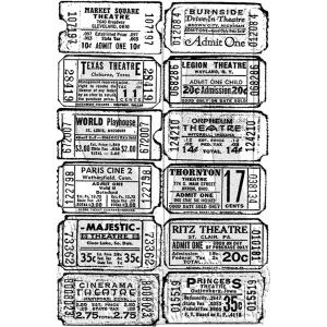 Stampers Anonymous / Tim Holtz Components Unmounted Rubber Stamps - Ticket [COM007]
